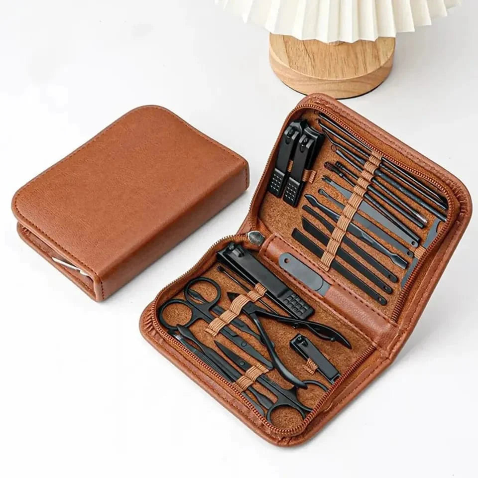 26 piece set Manicure /pedicure set decoration nail With Leather Case