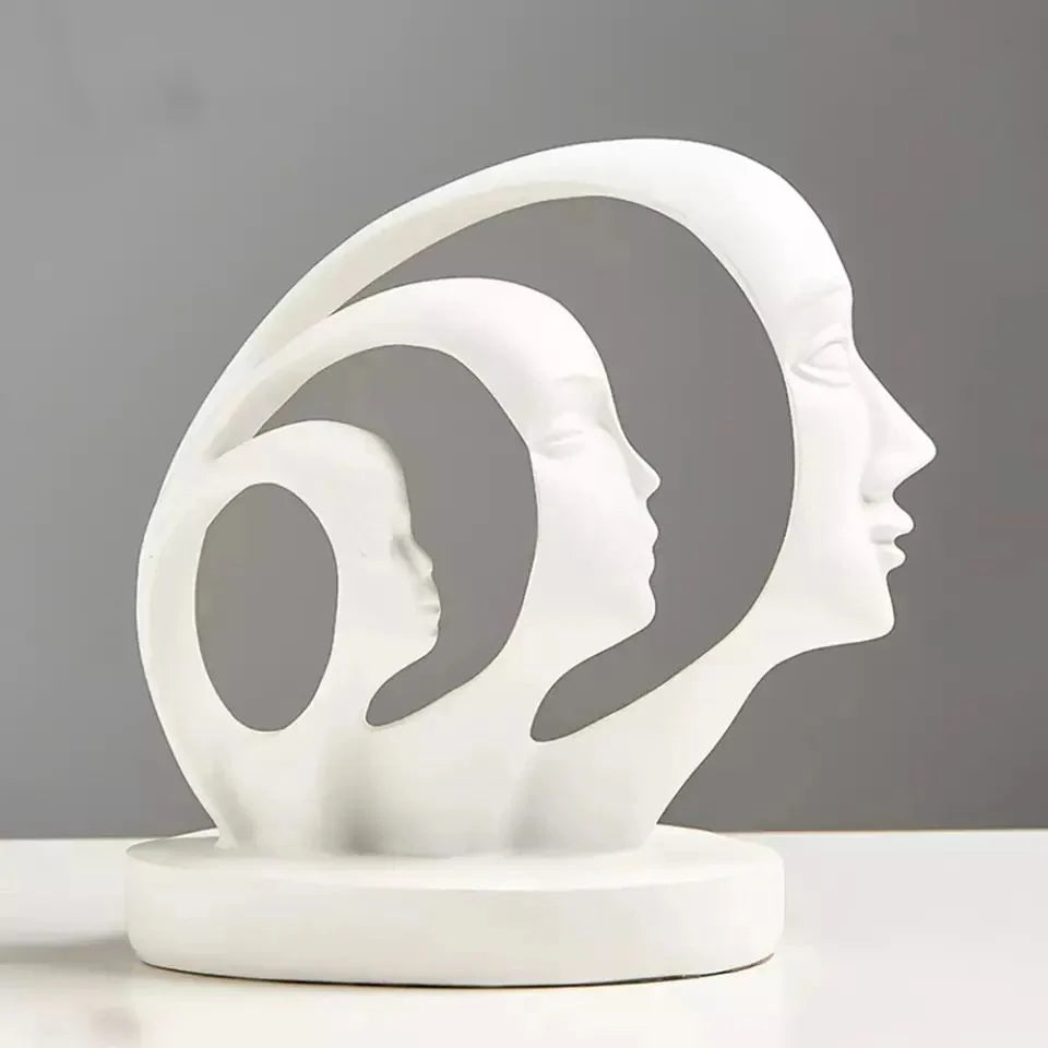 Ceramic Face Decor Sculpture