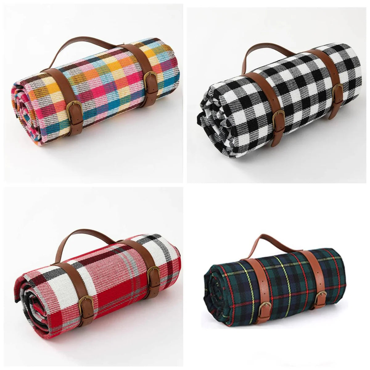 Outdoor Foldable picnic Mats Waterproof Rug with a leather Strap