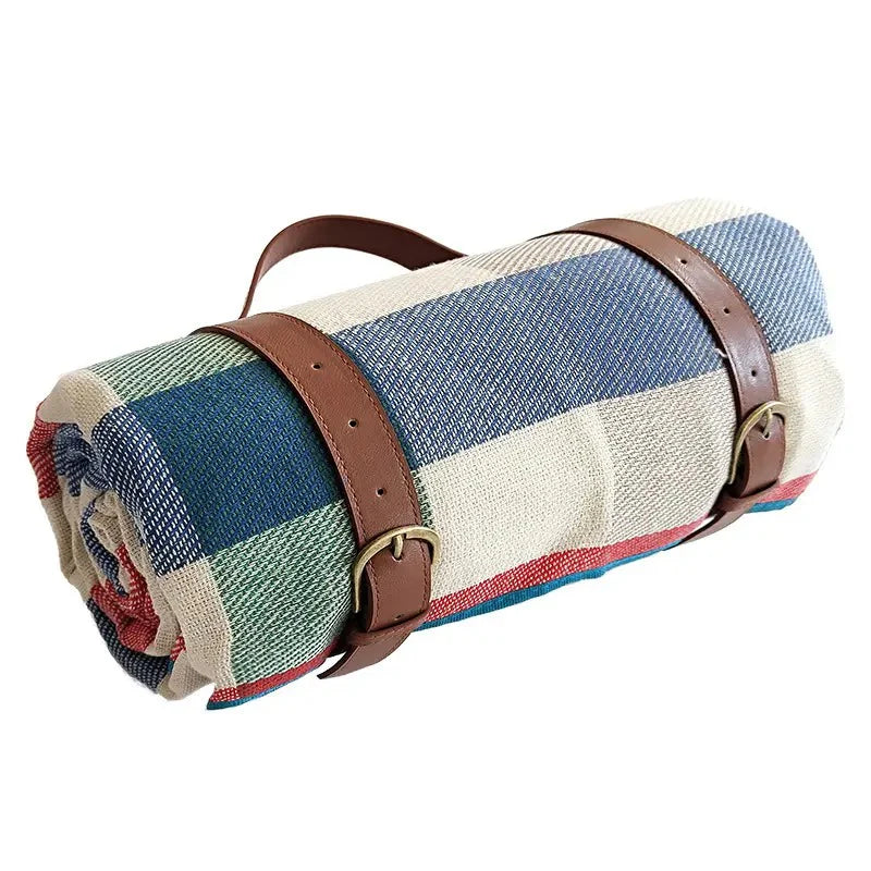 Outdoor Foldable picnic Mats Waterproof Rug with a leather Strap