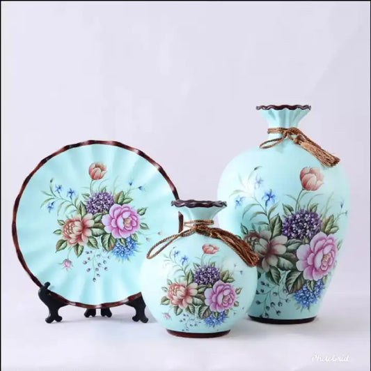 3pcs American Style Creative Indoor Pottery Flower Vase