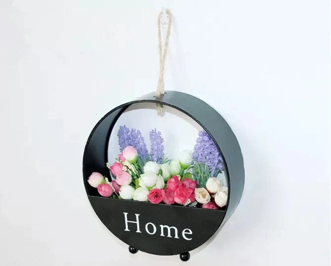 Nordic Wrought Iron Wall Hanging Floral Basket