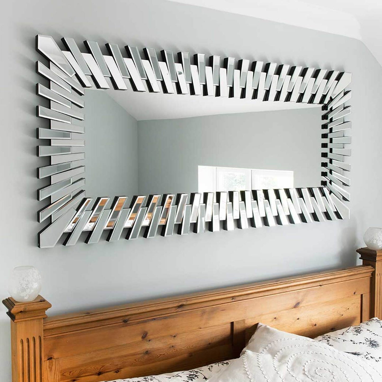 Rectangular Sunburst decor mirror