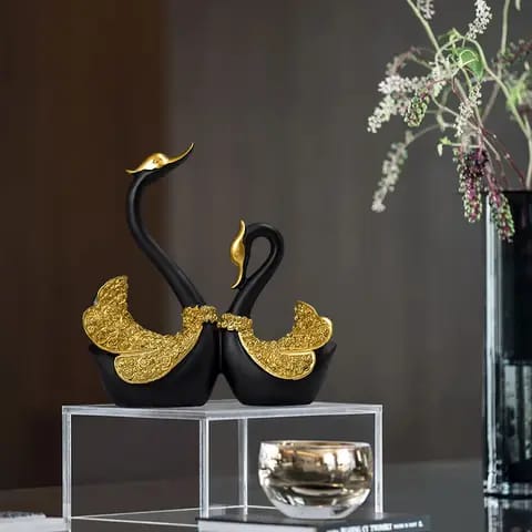 New Design Luxury Creative Swan Couple Decor