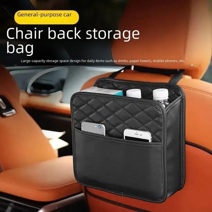 Car back seat storage leather bag