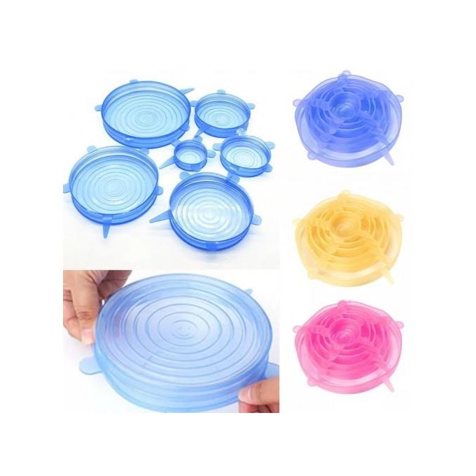 6 Pcs Re-usable Silicone Food Covers