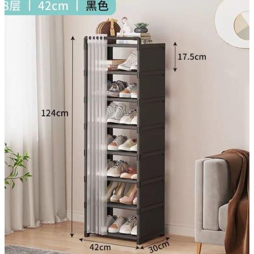 8 Layer 2024 shoe rack organizer with fabric dustproof cover