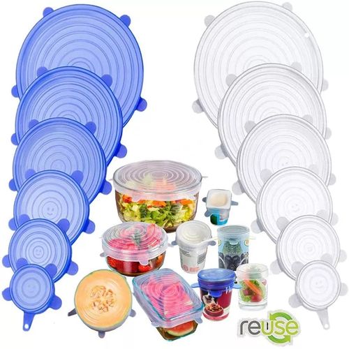 6 Pcs Re-usable Silicone Food Covers