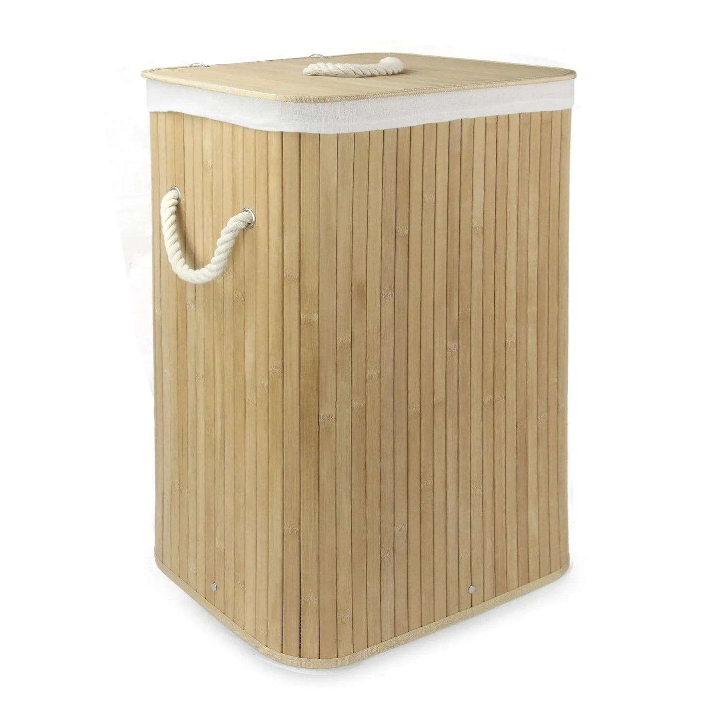 Wooden Laundry Hamper with Lid, Bamboo Laundry Basket with Handles Laundry Basket