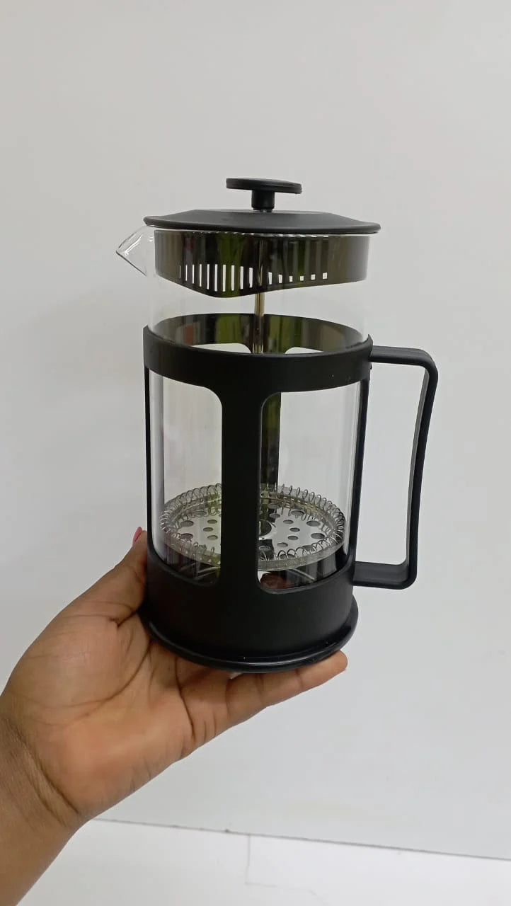 French press coffee maker with 3-level filtration system