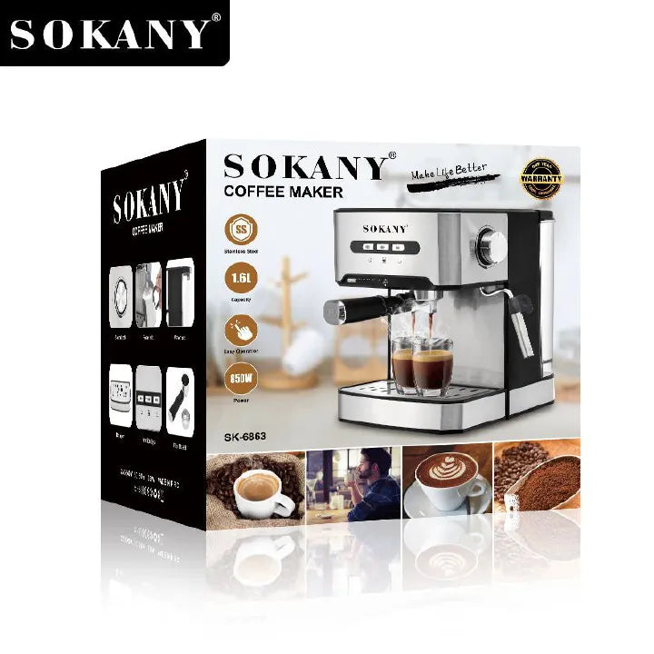 Sokany Electric Espresso Coffee Maker Machine 1.6L