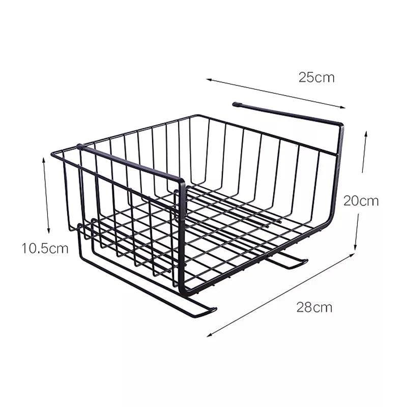 2 in 1 Metallic under the shelves organizer