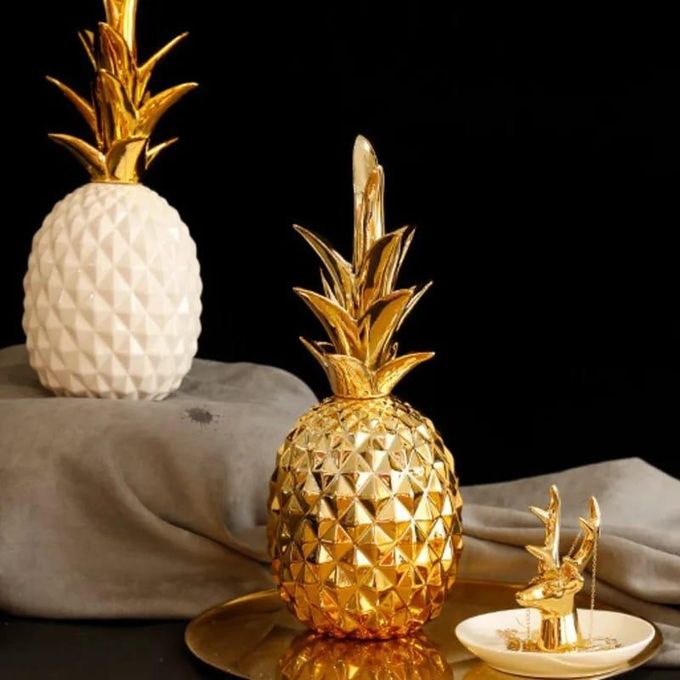 Decorative Golden Ceramic pineapple