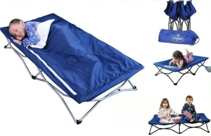 Foldable Camping Bed For Kids With Sleeping Bag