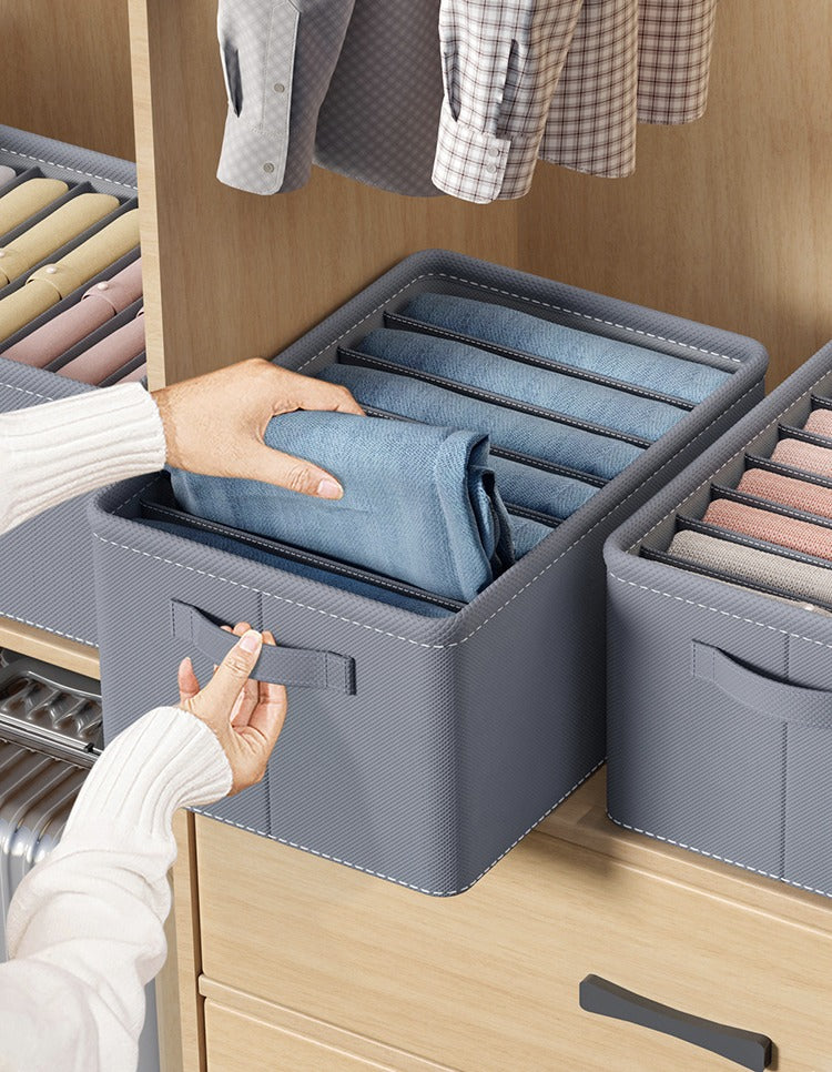 Wardrobe Clothes Organizer, Foldable Jeans Drawer Closet Organizer