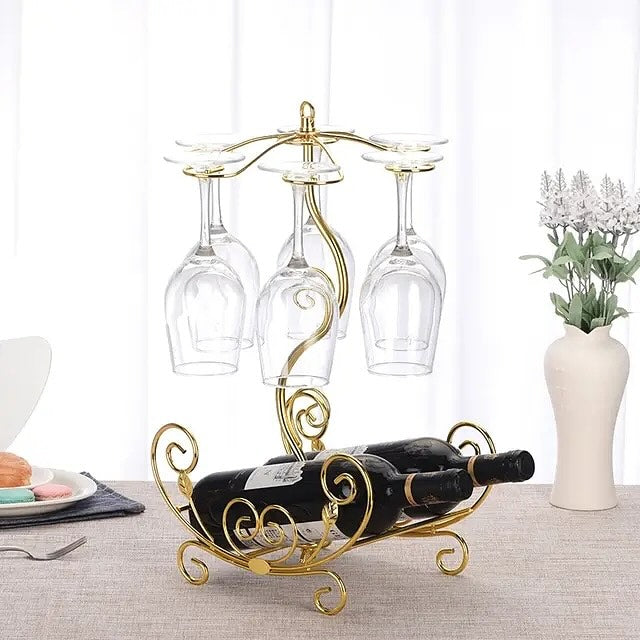 Golden metallic wine Rack