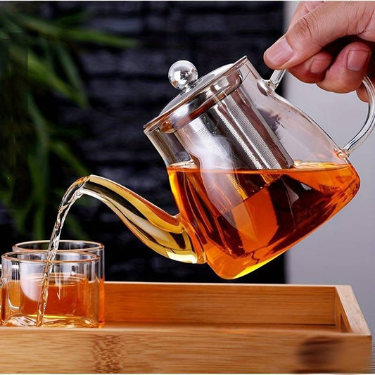 Borosilicate glass tea pot with infuser