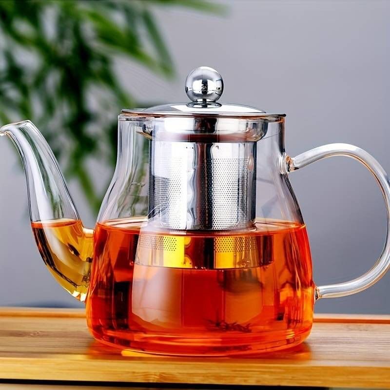 Borosilicate glass tea pot with infuser