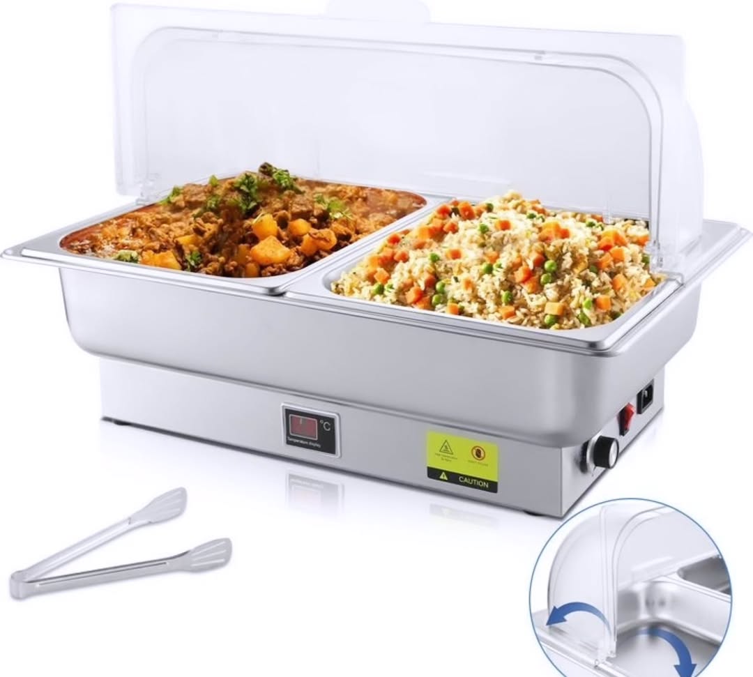 Buffet Warming Tray Chafing Dish High Grade Stainless Steel Chafer Complete Set Buffet Warmer Electric Heating