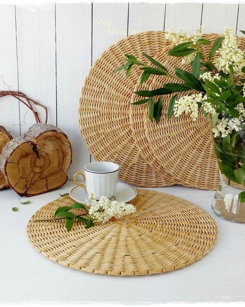 6pc Rattan unique mats