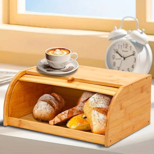 Eco-Friendly Bamboo Bread Bin