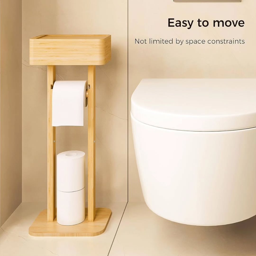 Bamboo Toilet tissue stand