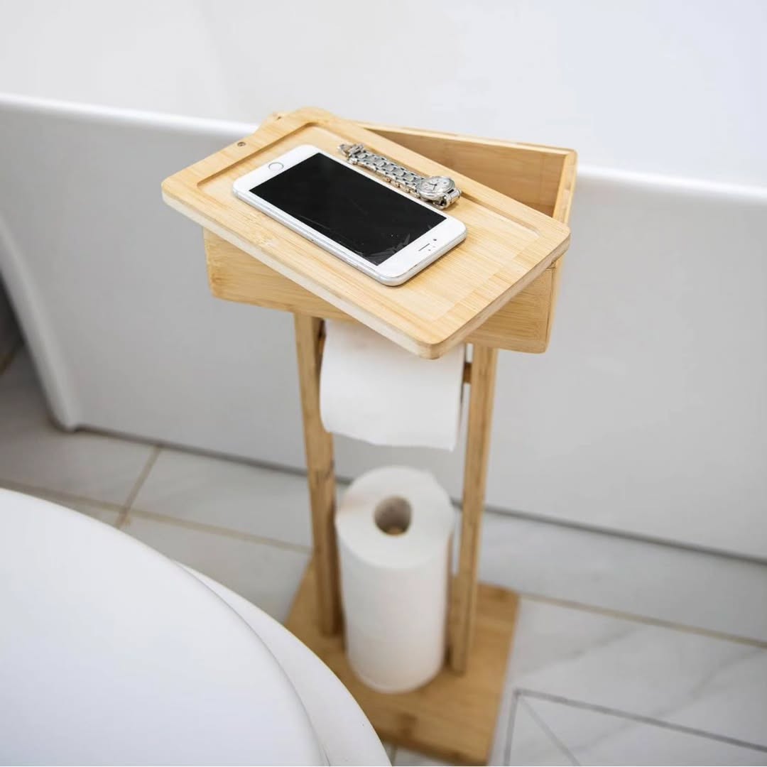 Bamboo Toilet tissue stand