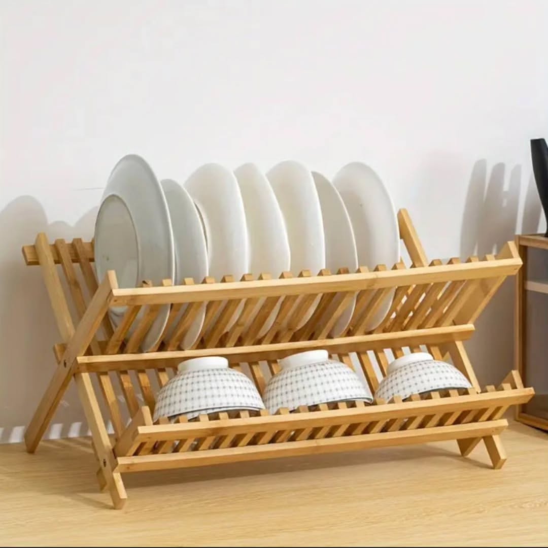 Foldable Bamboo dish rack