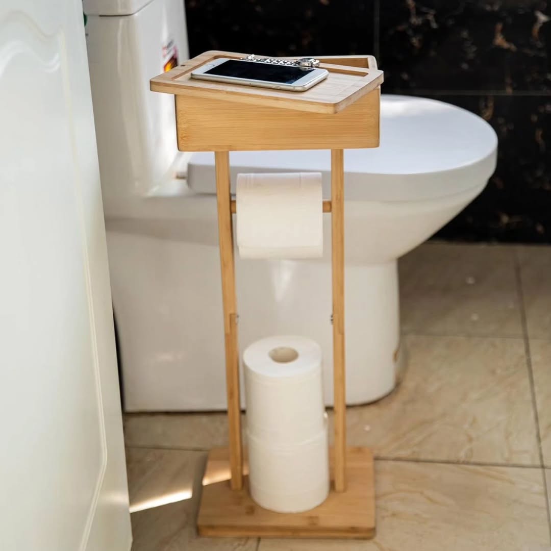 Bamboo Toilet tissue stand