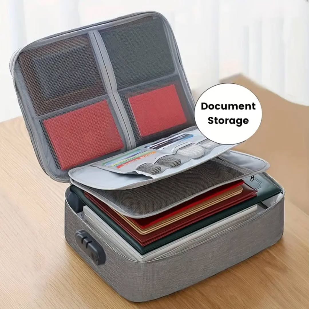 Fireproof/water resistant documents organizer