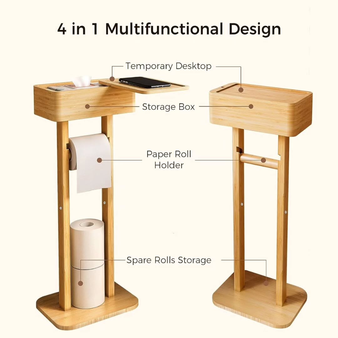 Bamboo Toilet tissue stand