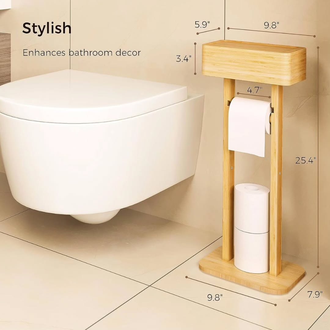 Bamboo Toilet tissue stand