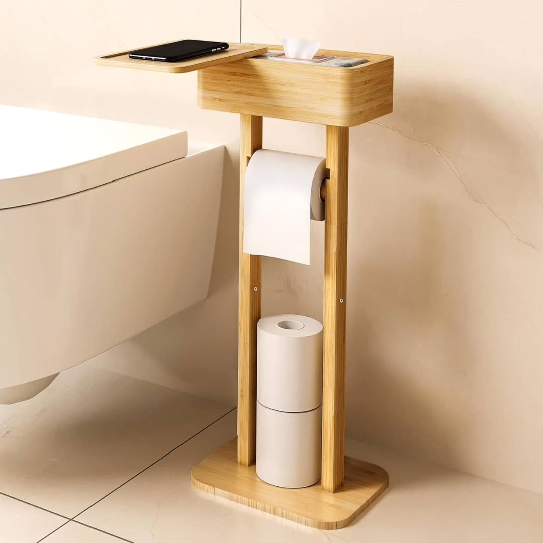 Bamboo Toilet tissue stand