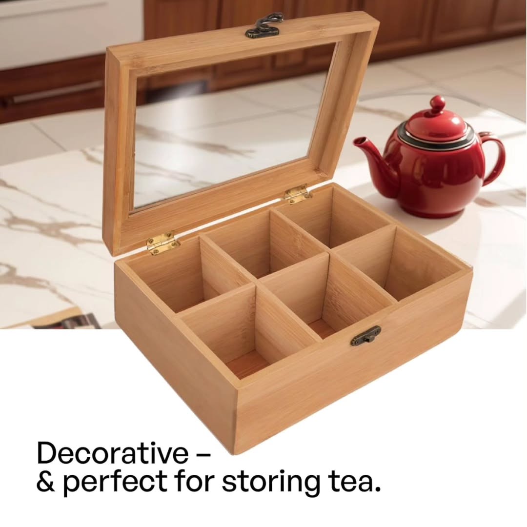 Bamboo Tea Bag Organizer