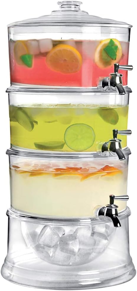 Acrylic Juice Dispenser With Ice Cube Compartment
