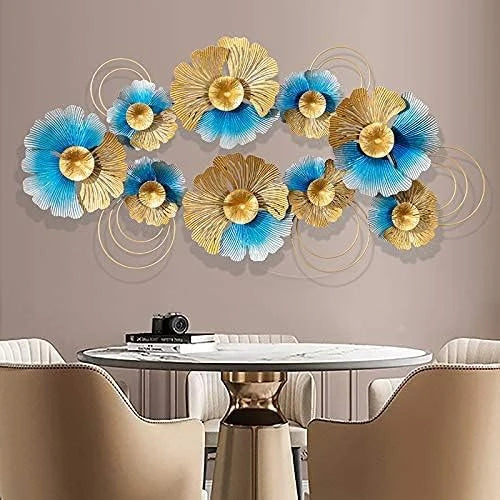 3D Creative Metal Wall Art Decor, Modern Ginkgo Leaves Wrought Iron Wall Hanging