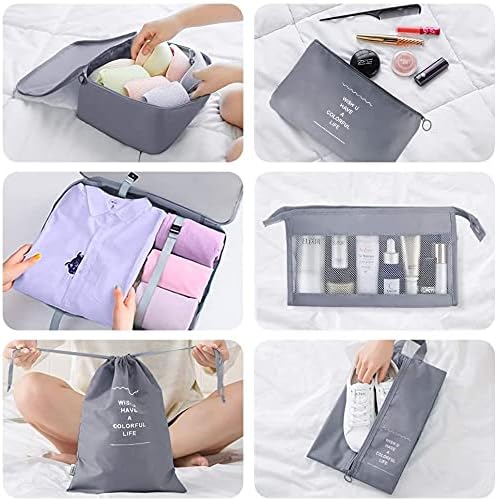 8 Pcs Packing Cubes for Suitcase, Travel Organizer Packing Bags, Travel Luggage Packing Organizers Waterproof Packing Cubes