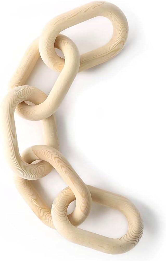 5-Link Wood Knot Rustic Decorative Accents Black Wood Chain