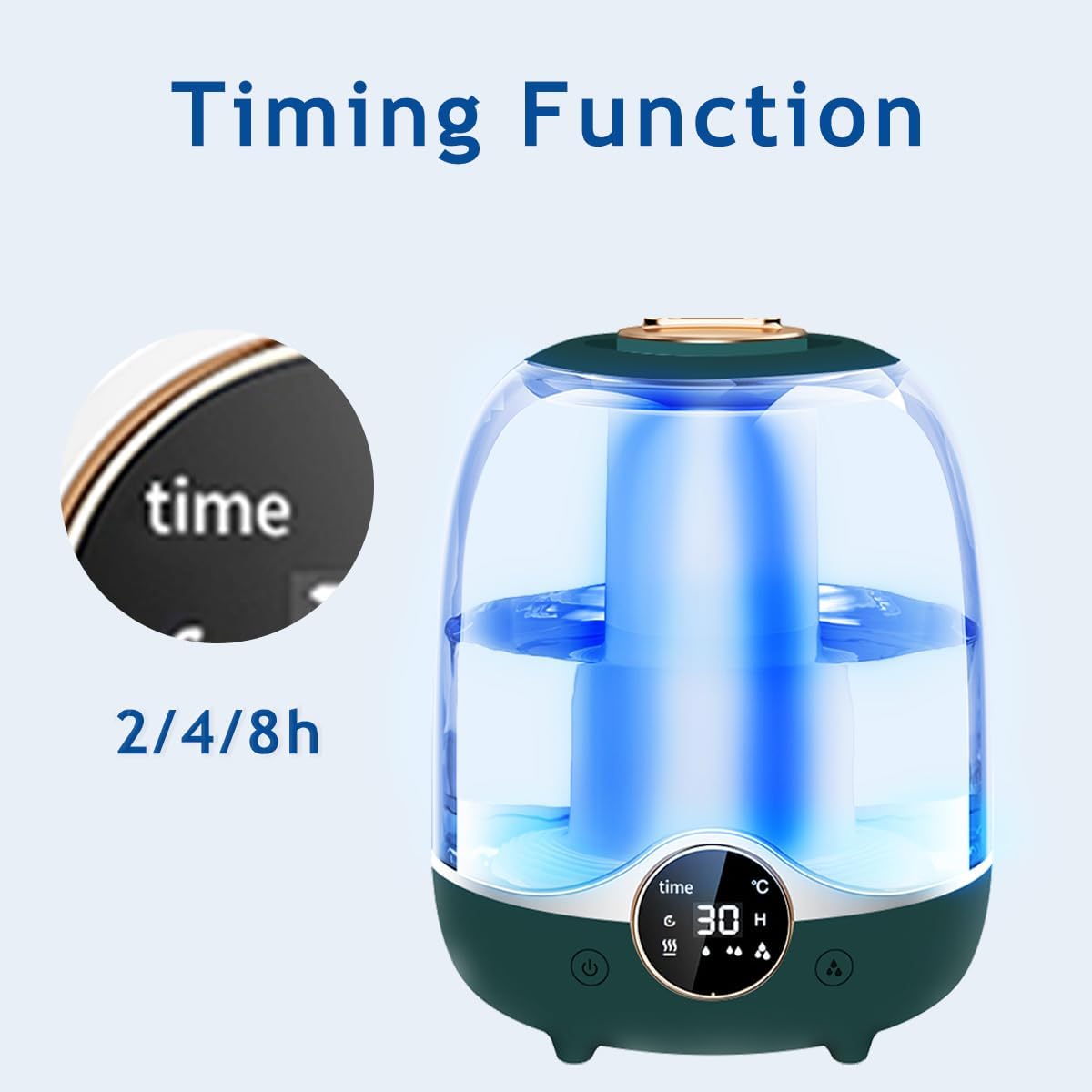 3L Large-capacity Humidifier Large Fog Volume Double Non Transparent Humidifier Warm Color