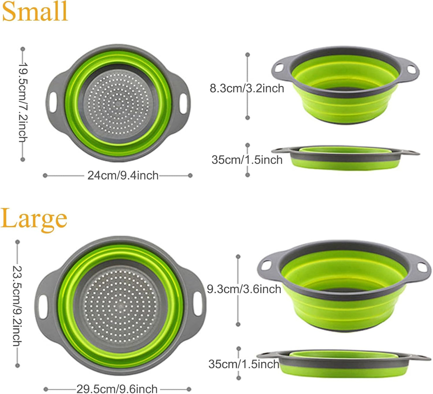 2Pcs Collapsible Strainer Basket