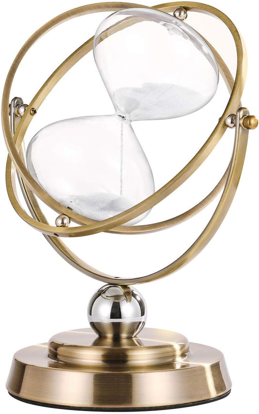 Sand Hourglass Hourglass Design 30 Minutes Metal Glass Sand Clock Rotating Timer Decorations Home Modern Objects Desk Gadgets