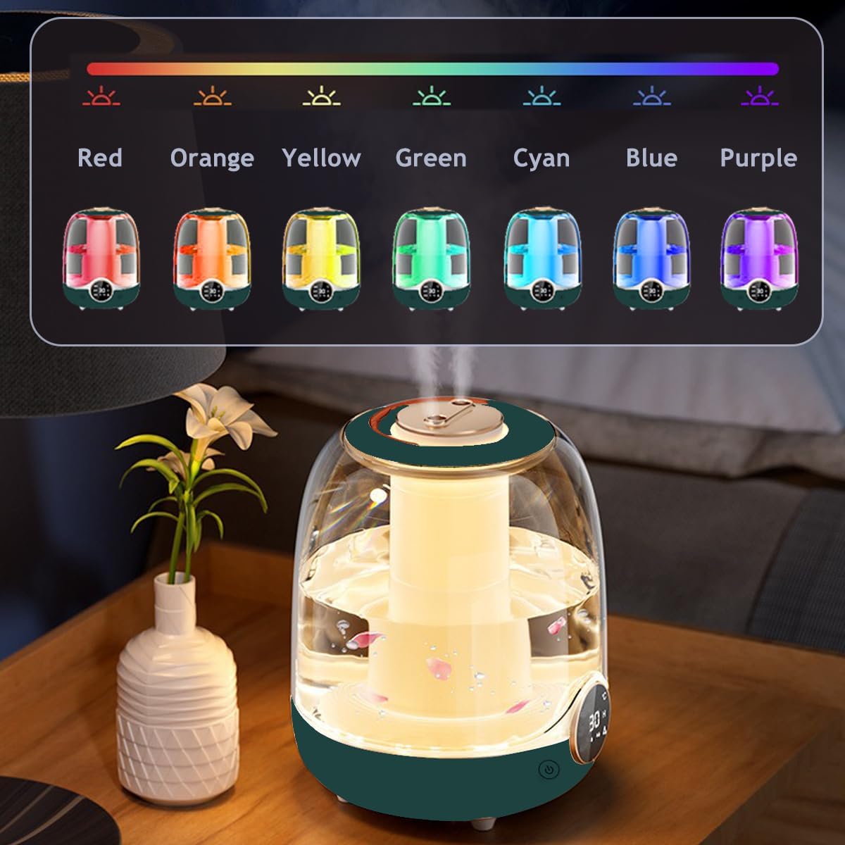 3L Large-capacity Humidifier Large Fog Volume Double Non Transparent Humidifier Warm Color