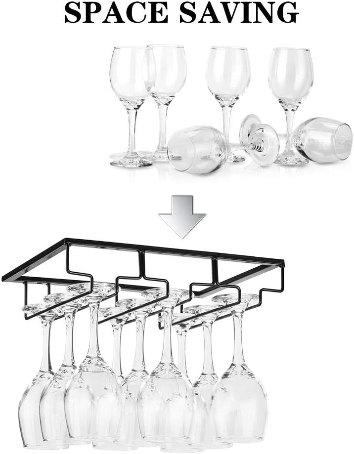 Under the cabinet hanging wine glass holder