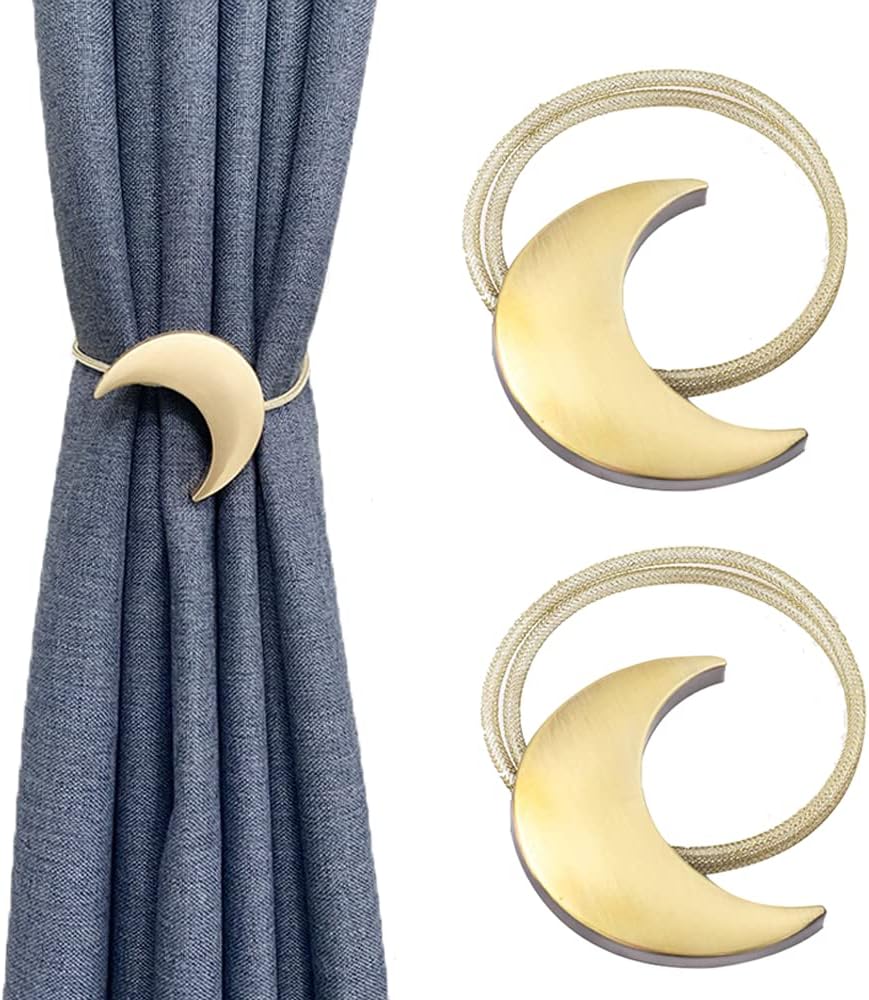 Moon shaped Metallic Magnetic Curtain Holders