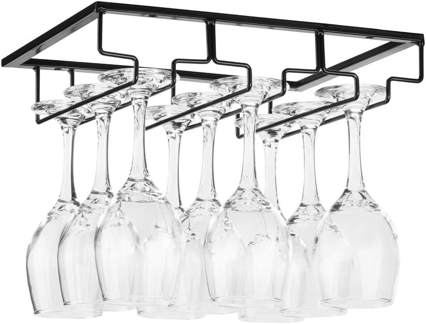 Under the cabinet hanging wine glass holder