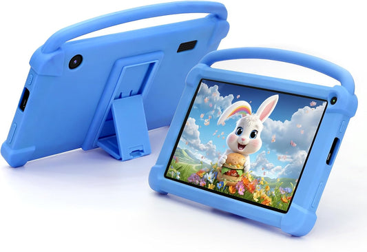 Kids Android Tablet  For Boys Girls Dual Cameras Children's Leaning Machine Game Student Tablet WiFi with protection case random 7" 3+32GB