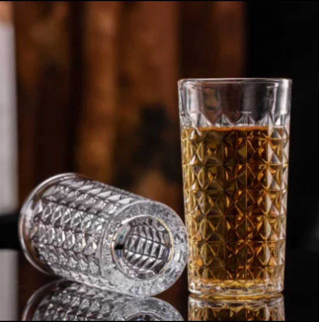 Crystal Clear Long Whisky Glass Tumbler Glass Water and Juice Glass