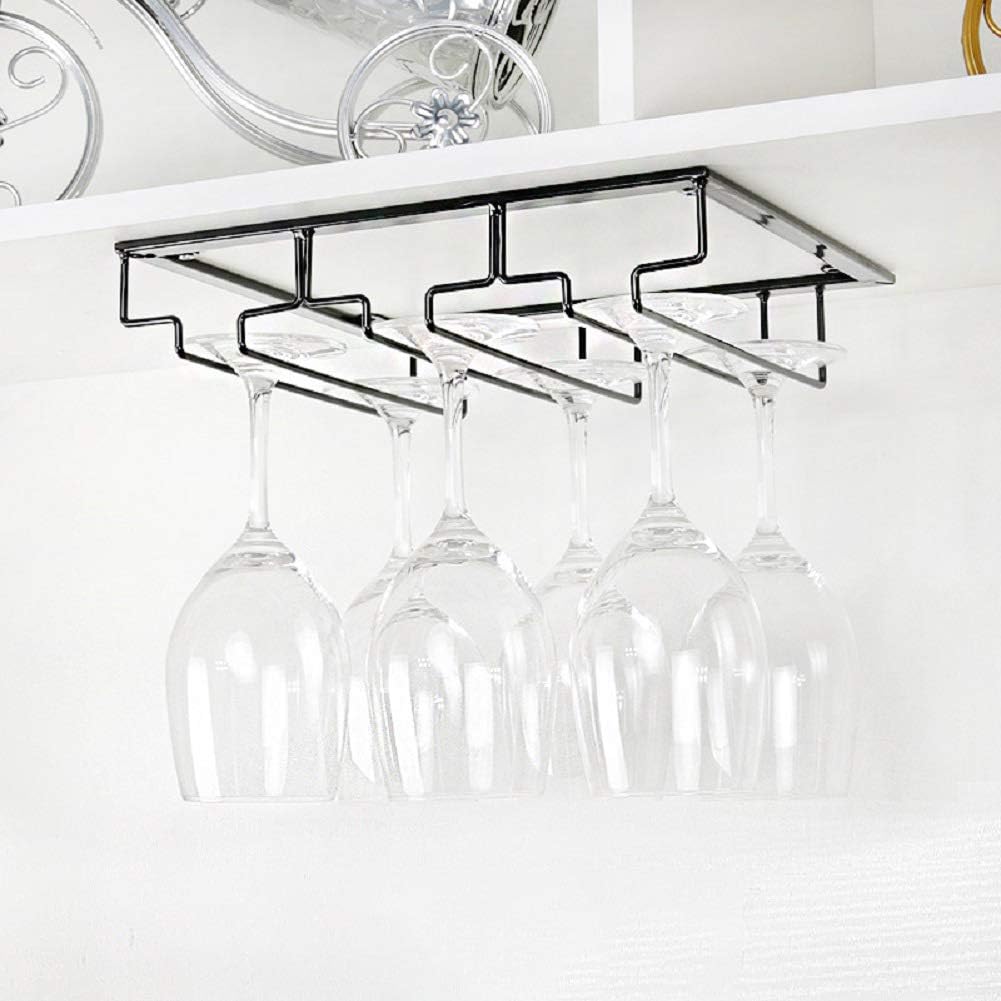 Under the cabinet hanging wine glass holder