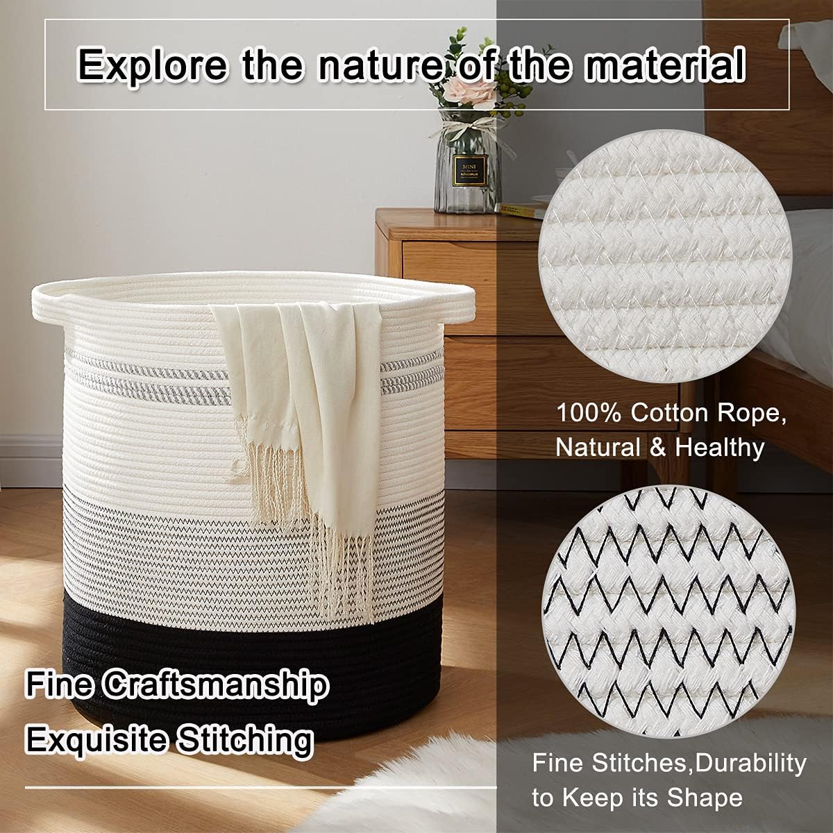 Decorative Storage and Laundry Basket  Organizer