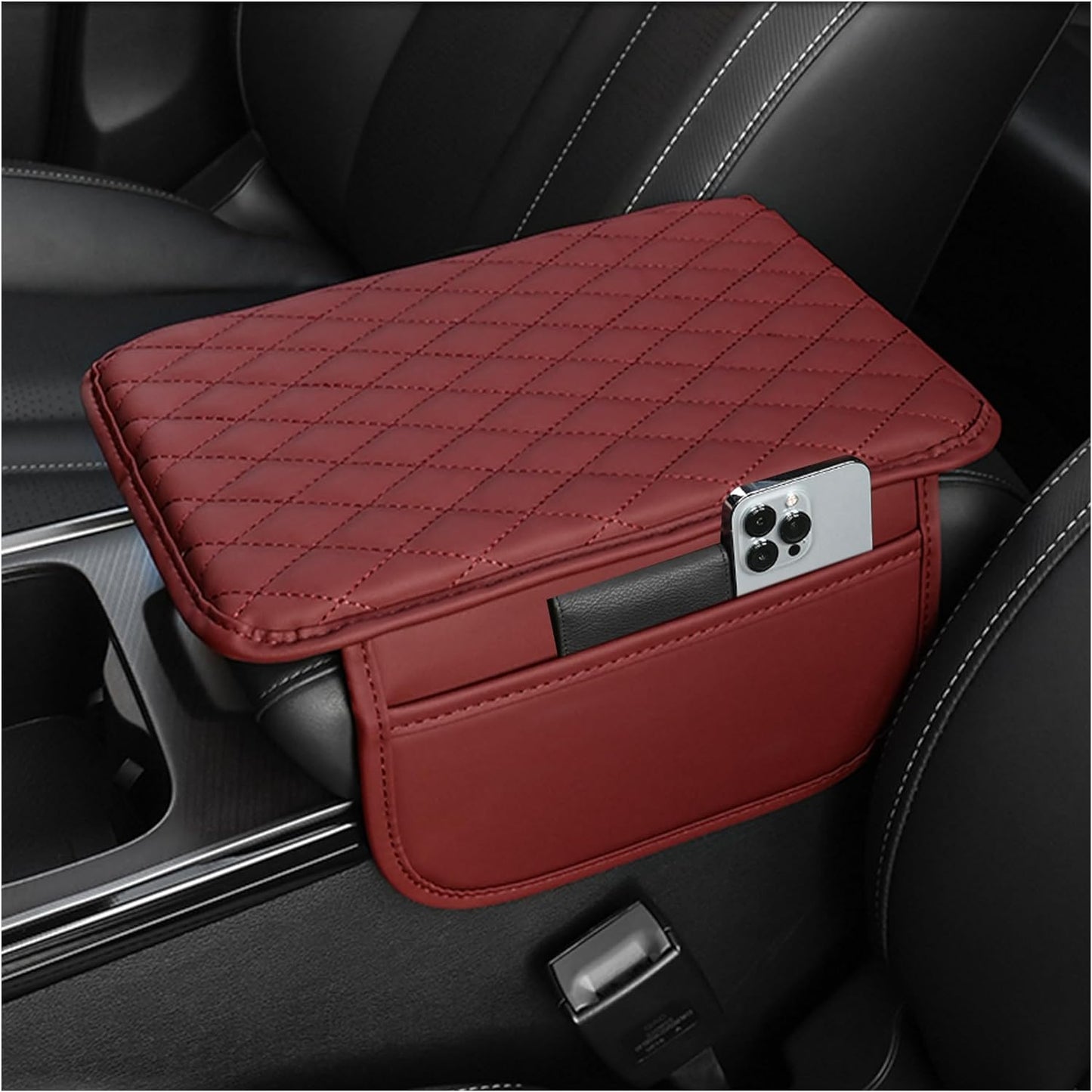 Car Center Console Cover with Armrest Cushion and Storage